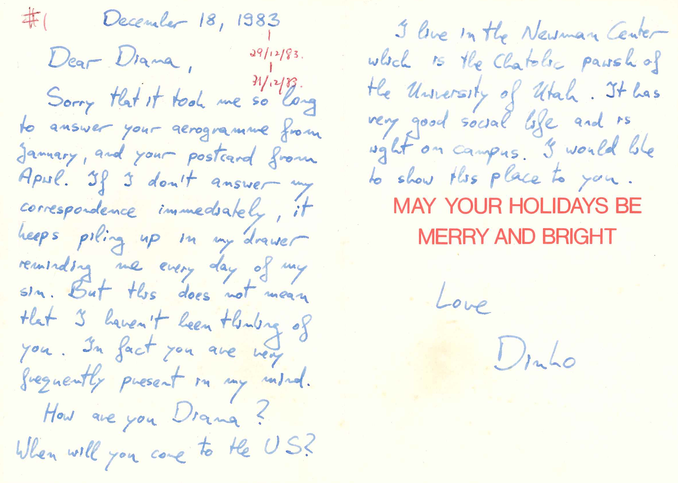 Postcard to Diana