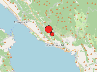 Dva potresa u blizini Novog Vinodolskog