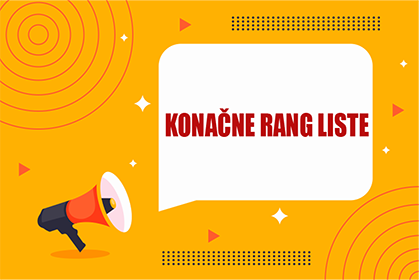 Objavljene konačne rang-liste za...