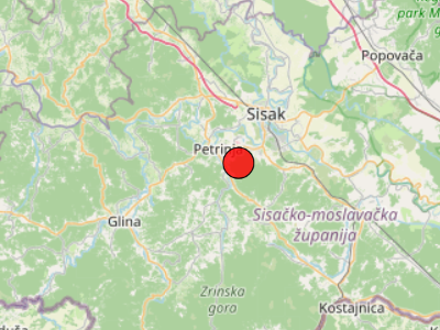Slab potres kod Petrinje