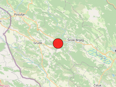 Umjeren potres kod Širokog Brijega (BiH)